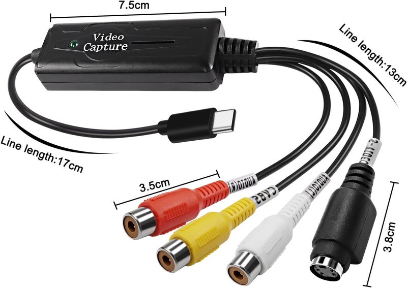 XMSJSIY RCA AV to USB C Converter - 1 Channel AV NTSC PAL Video S Video/Composite to USB Converter for Mobile Phone/PC - Image 3
